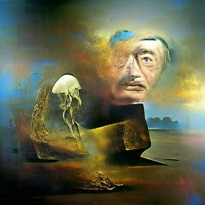 Surreal Melting Dreamscape in Oil on Canvas