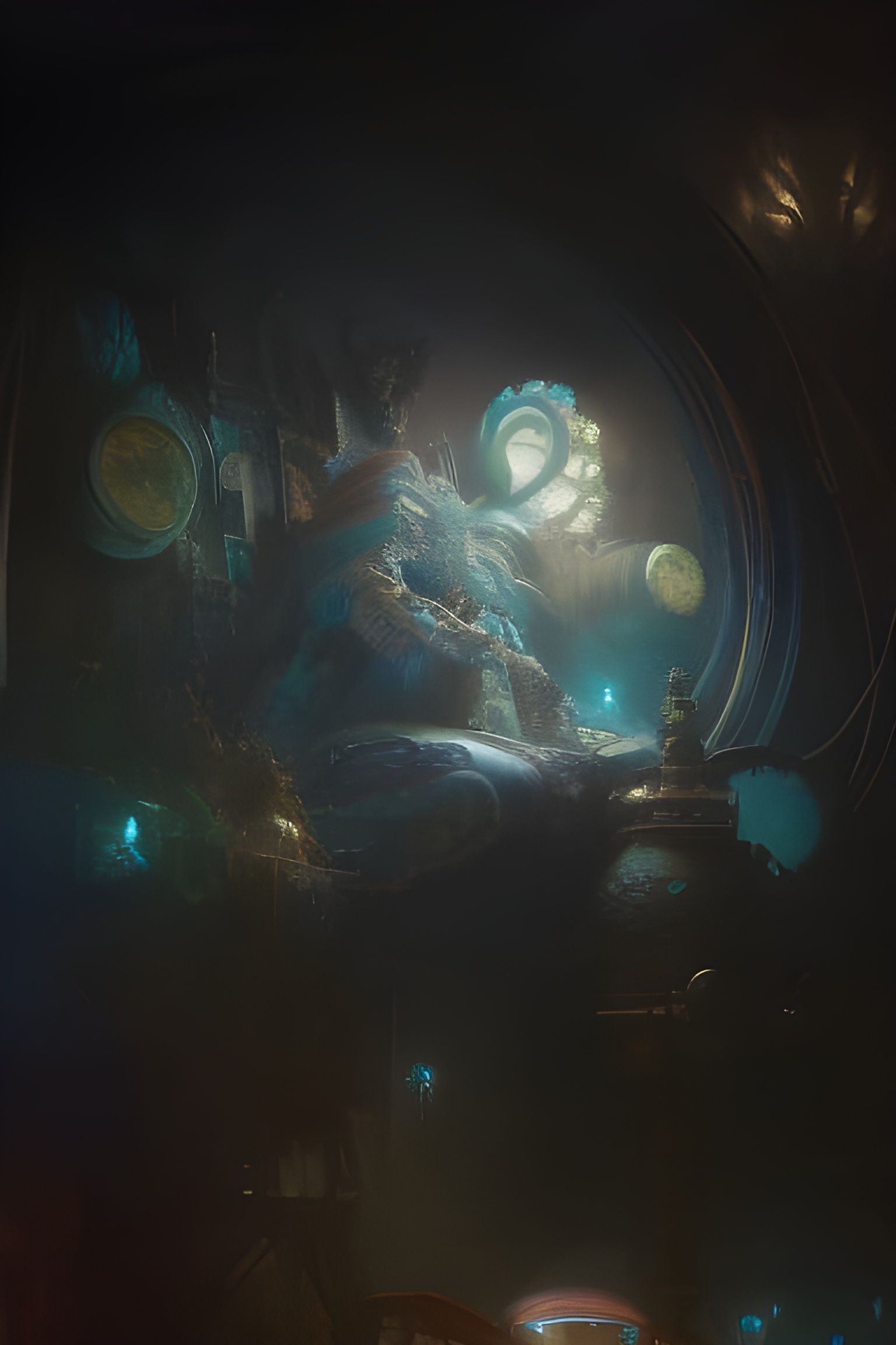 Chaotic Aquarium: Chrome Machine with Electric Glow