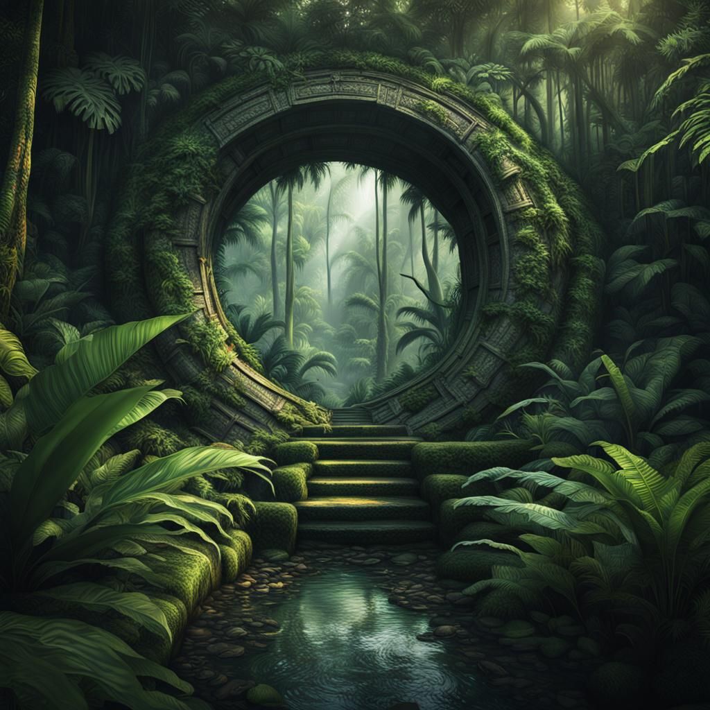 Jungle Portal in Hyperrealistic Style