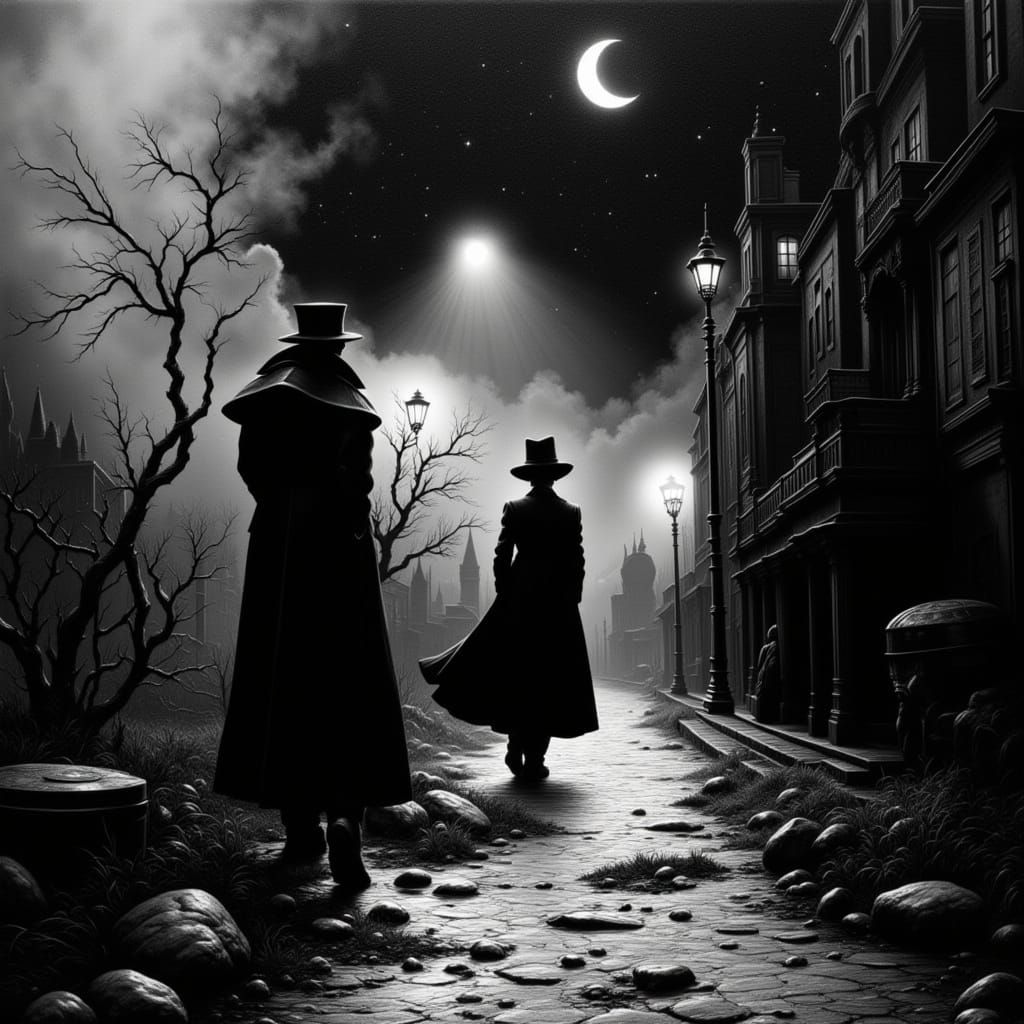 Film Noir Detective in Black and White