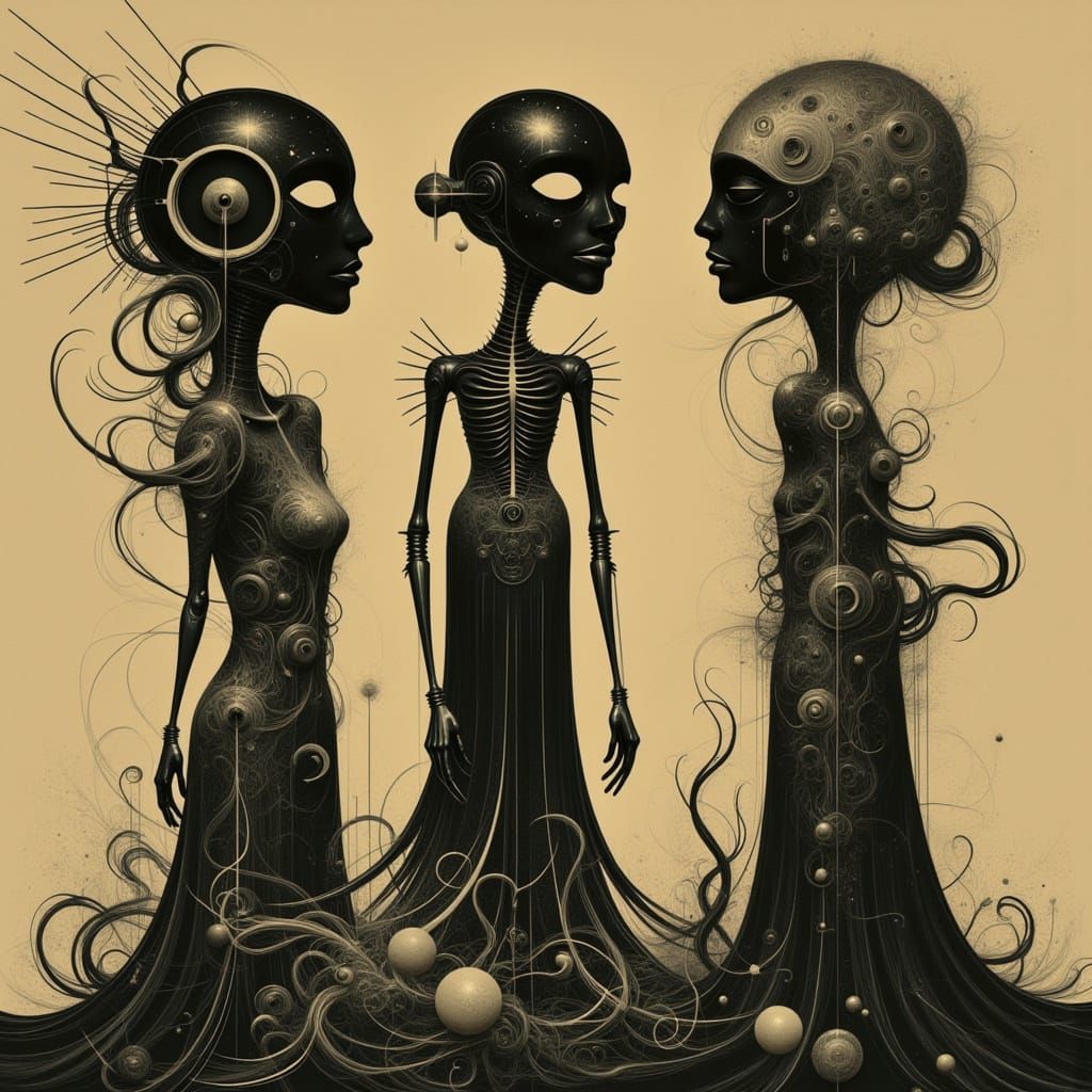3 Biomechanical Graces in Cosmic Horror Style