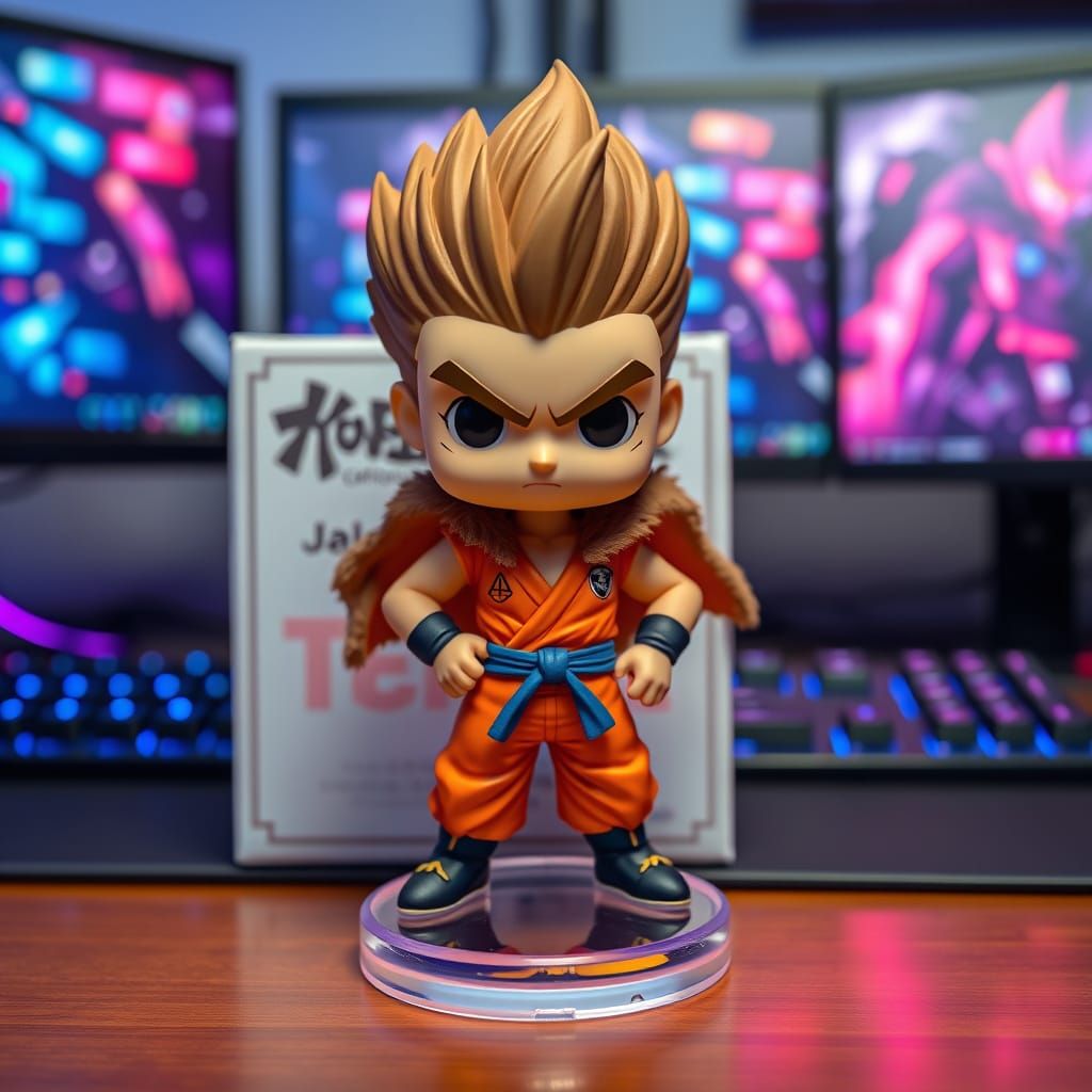 Chibi Martial Arts Figurine in Pop Art Style