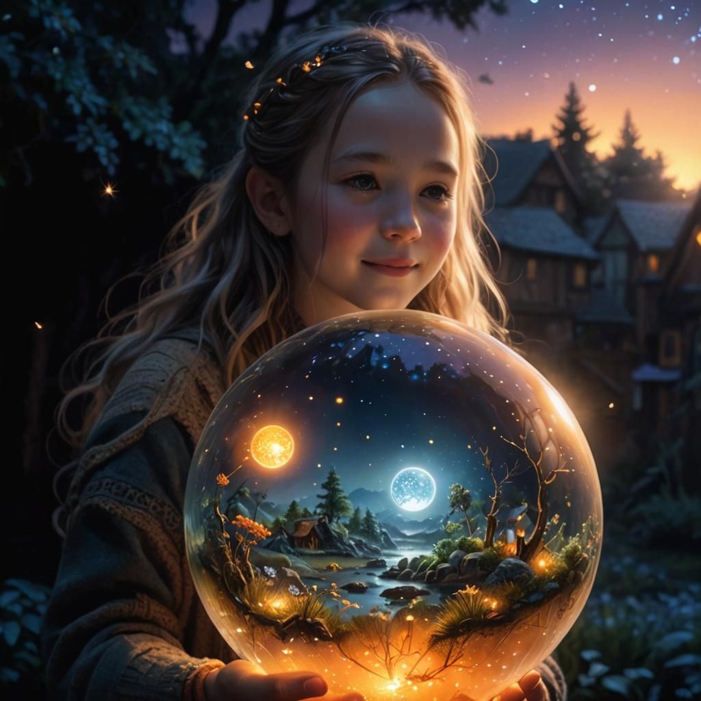 Ethereal Portrait of a Girl in Enchanted Orb