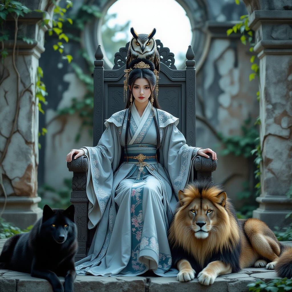 Oracle Princess with Animals in Ruined Observatory