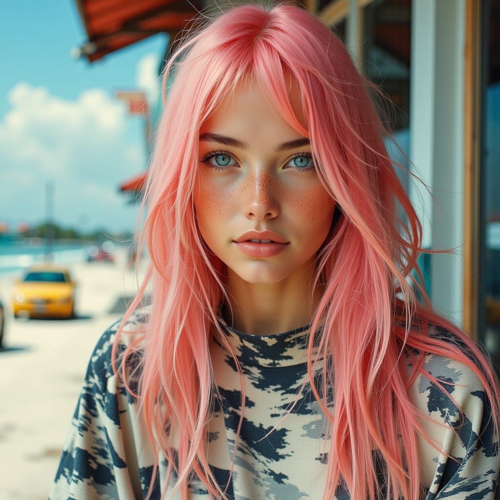 Miami Dog Sitter Lara Cox with Pink Hair