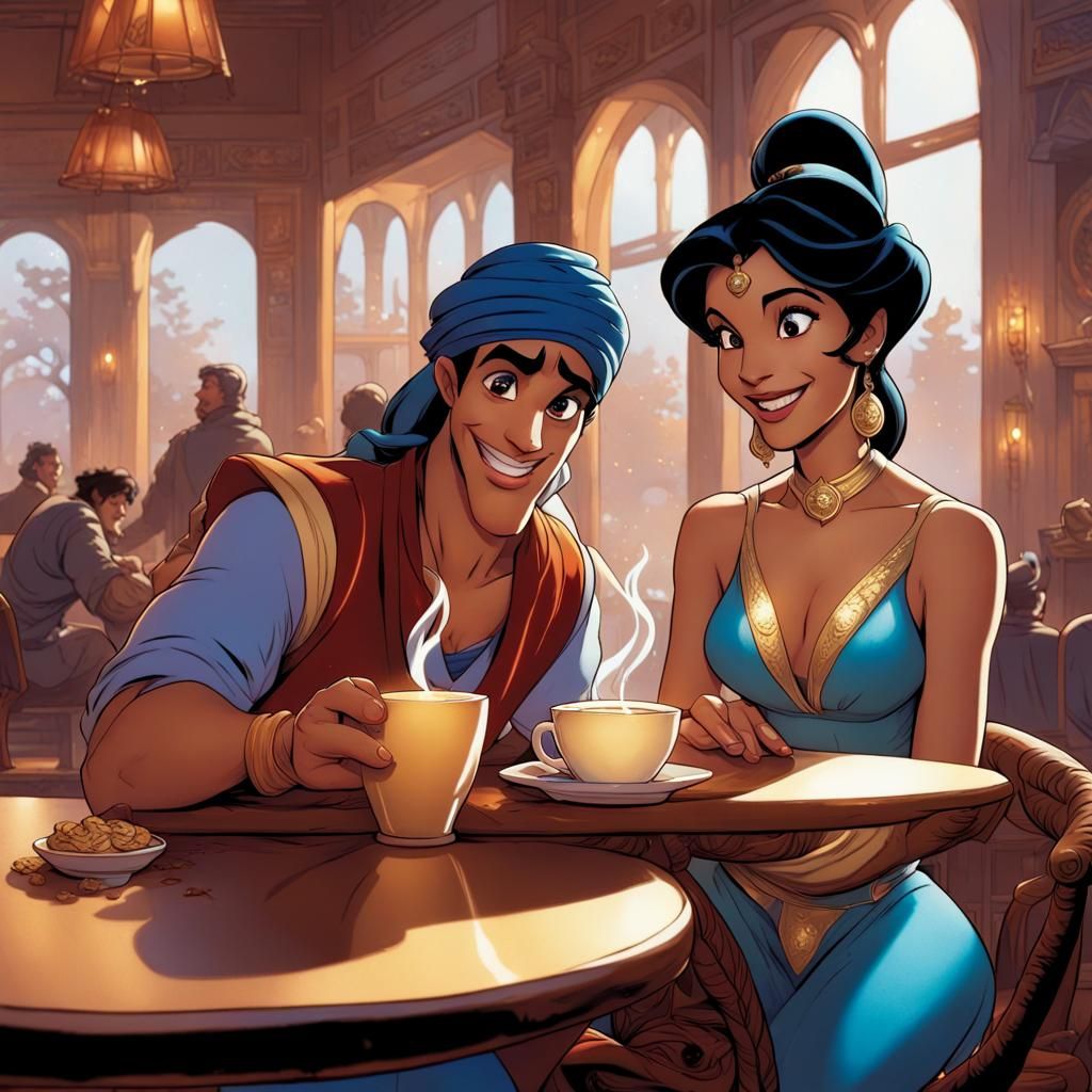 Aladdin and Jasmine Winter Cafe Date