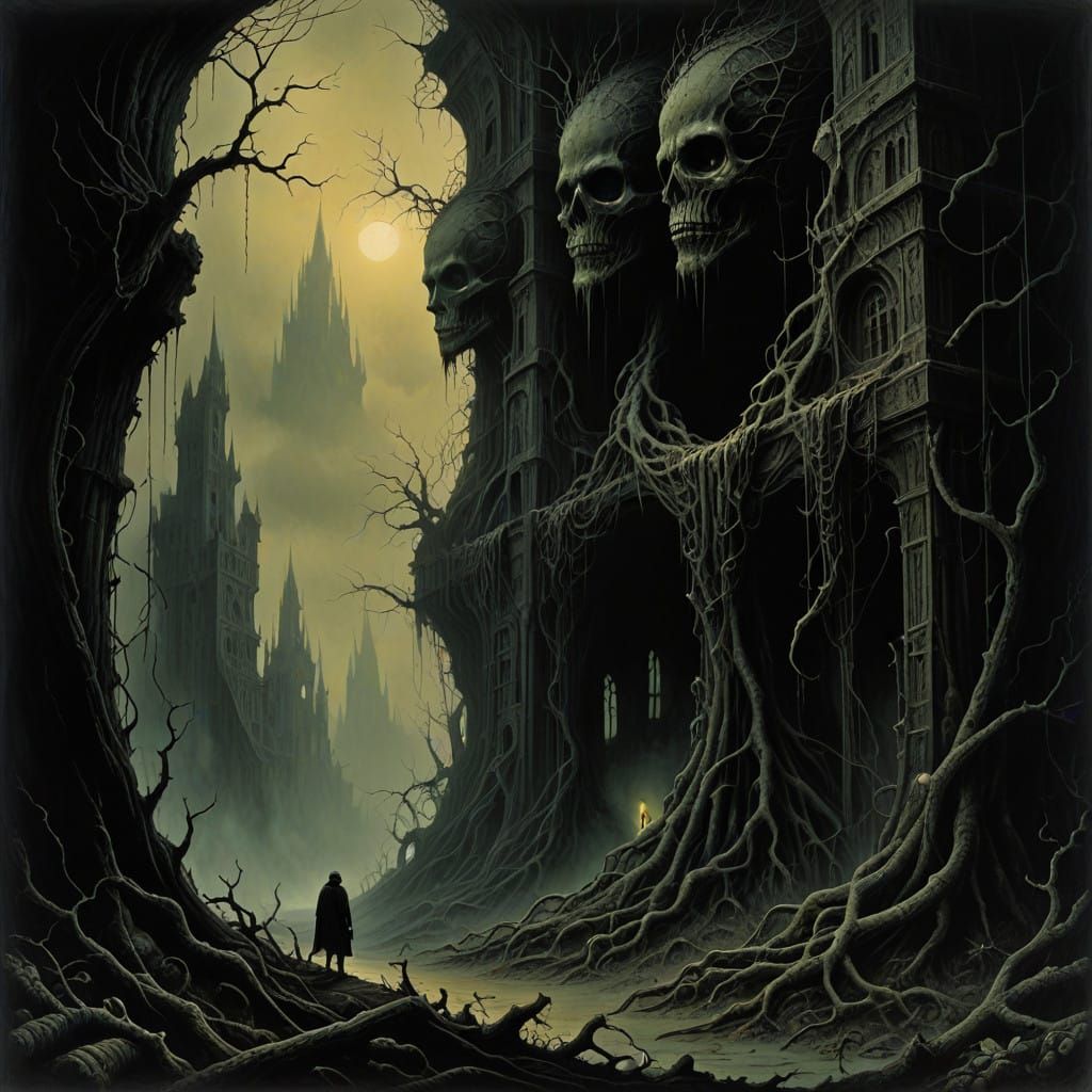 Ominous Shadow with Tendrils of Darkness