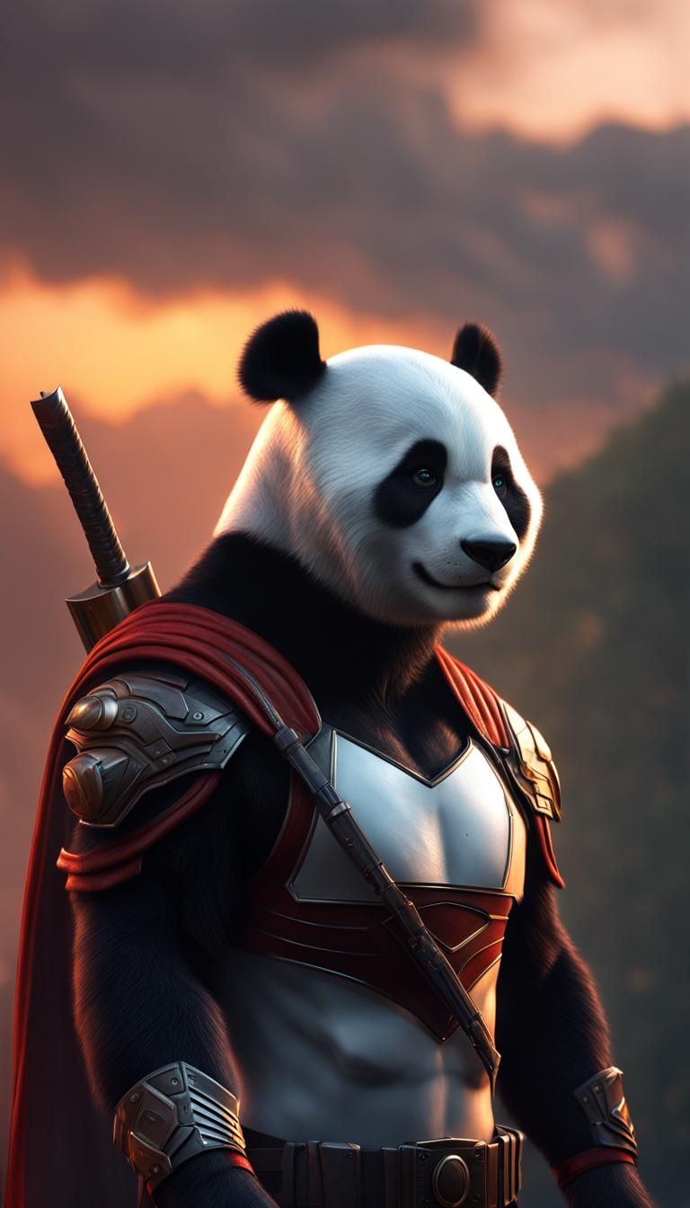 Photorealistic Panda Superhero in Unreal Engine 5