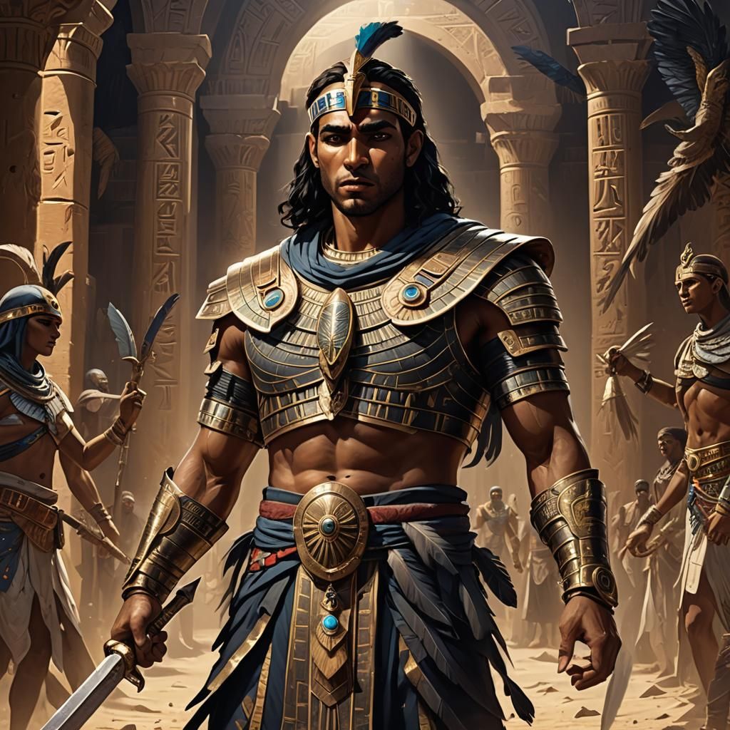 Egyptian Grave Cleric in Dark Fantasy Digital Art