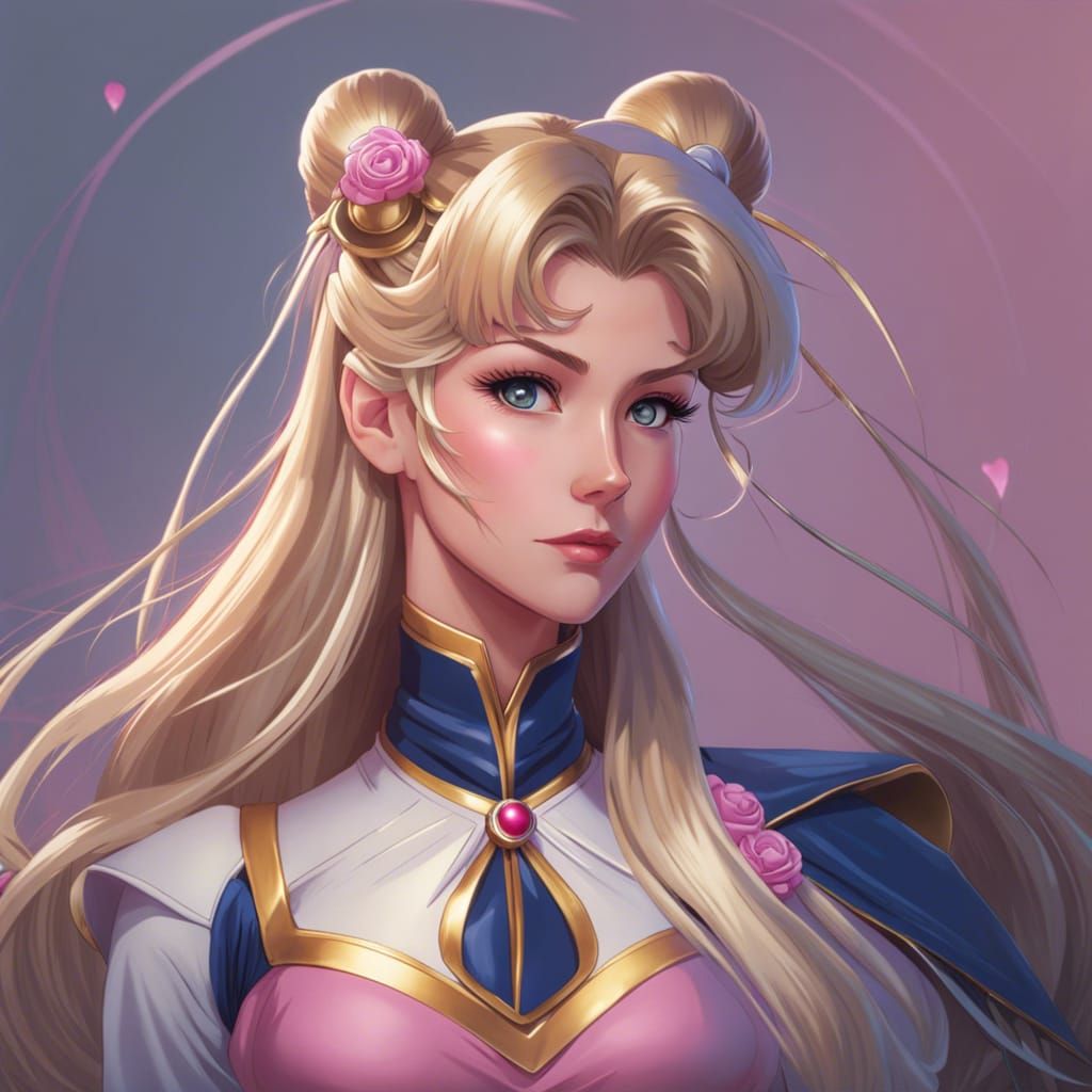 Sailor Moon Portrait in Art Nouveau Style