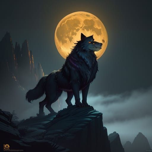 Epic Cinematic Werewolf Landscape in Golden Hour