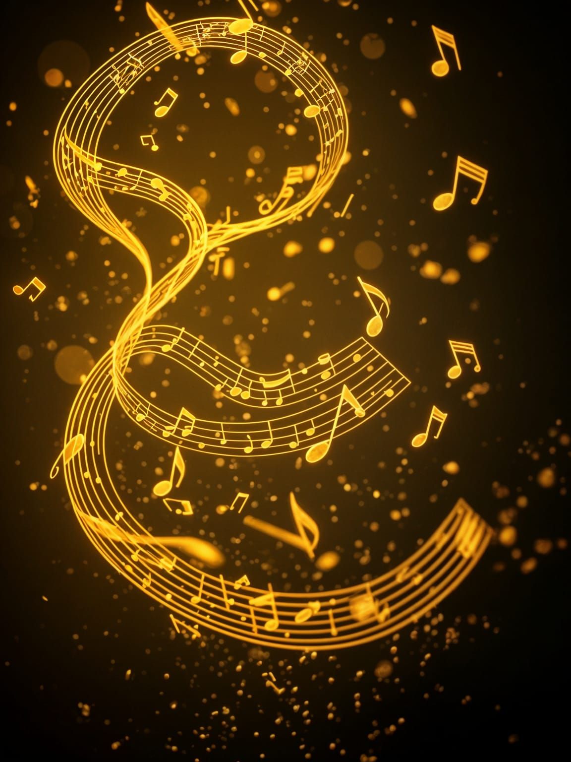 Ethereal Music Notes in Cinematic Style