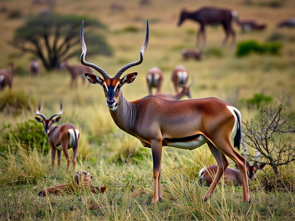 Greater Kudu on the African Savannah