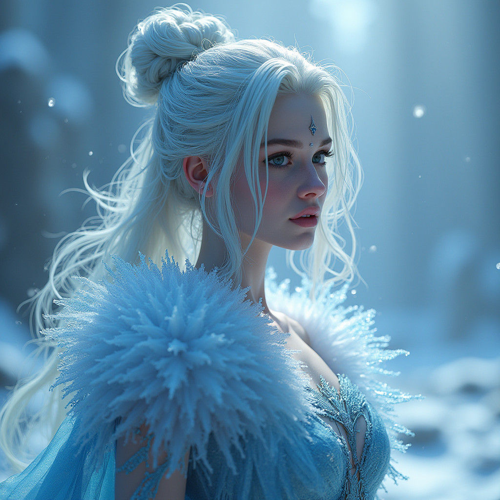 Detailed Ice Queen Concept Art in 8K