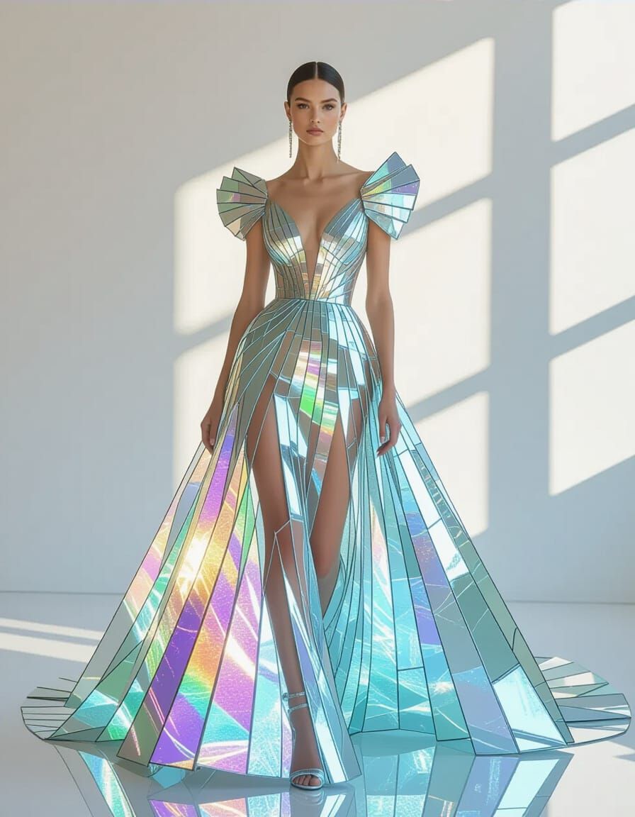 Glass Shard Gown Like Frozen Waterfall