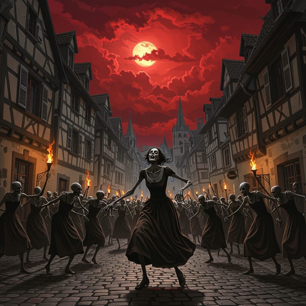 Dancing Plague of 1518 Strasbourg Surrealist Matte Painting
