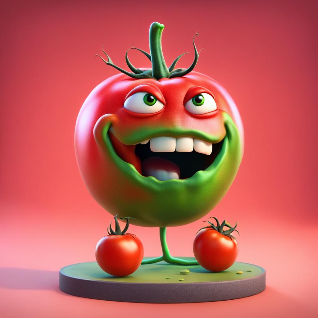 Pixar-Style 3D Tomato Concept Art