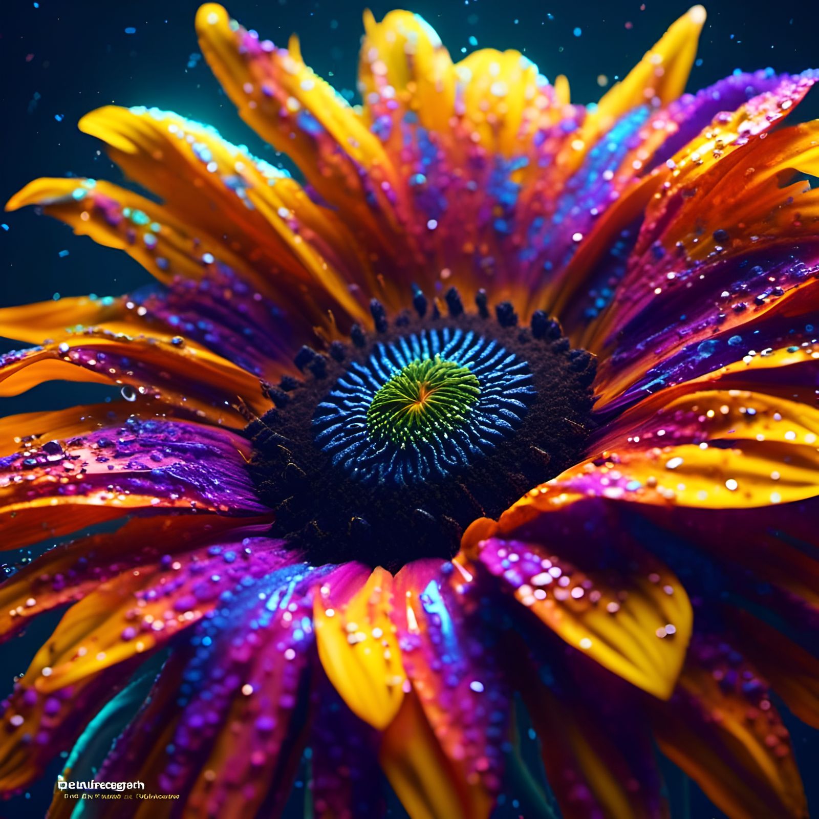 UV Sunflower: Hyperrealistic Close-Up
