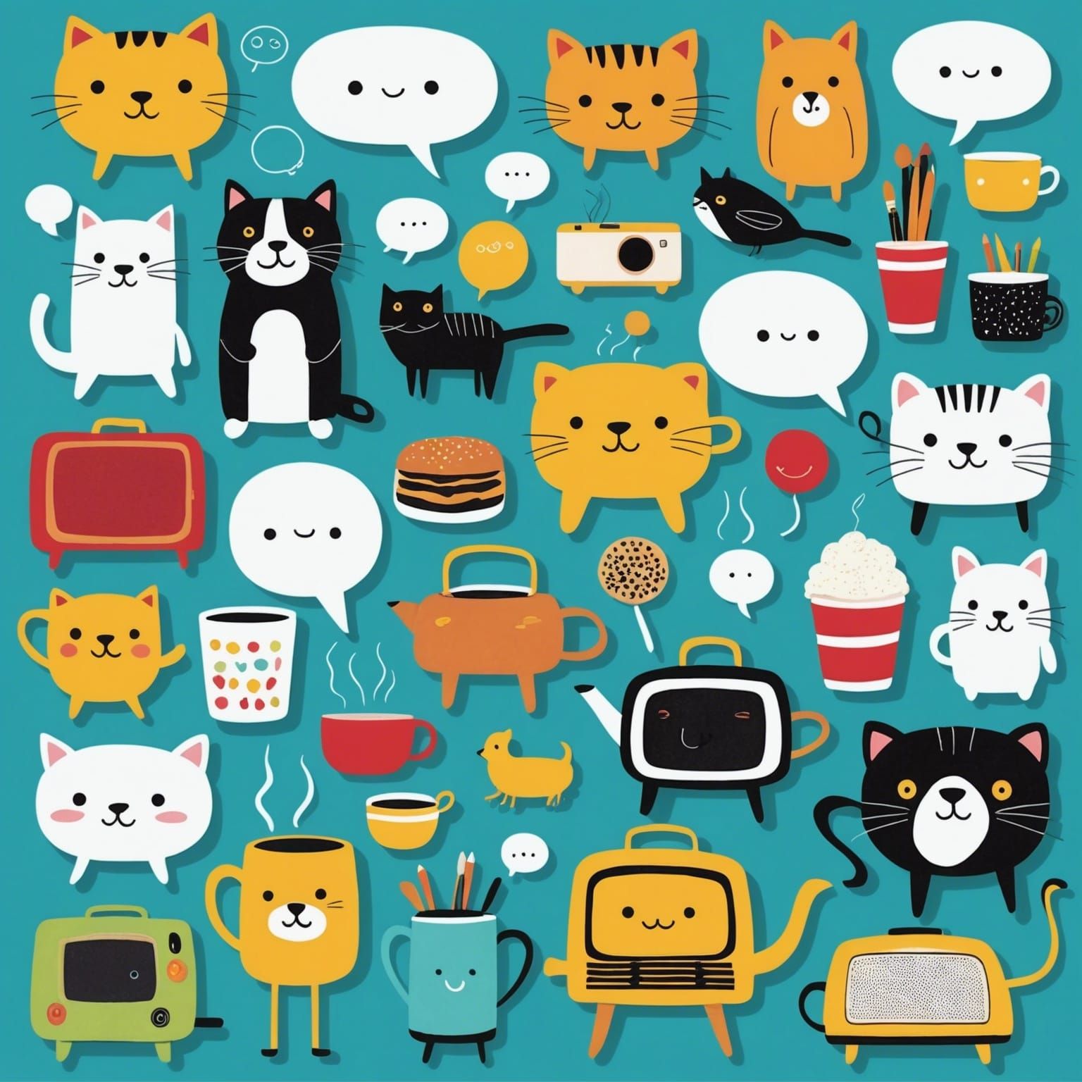 Whimsical Chat Bubbles: Everyday Objects Come to Life