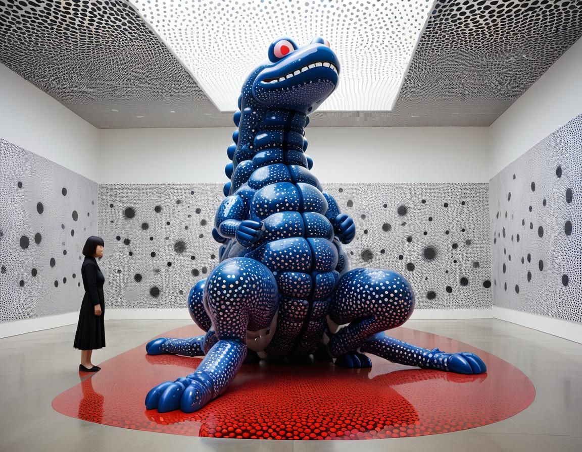 Godzilla as Polka Dot Installation