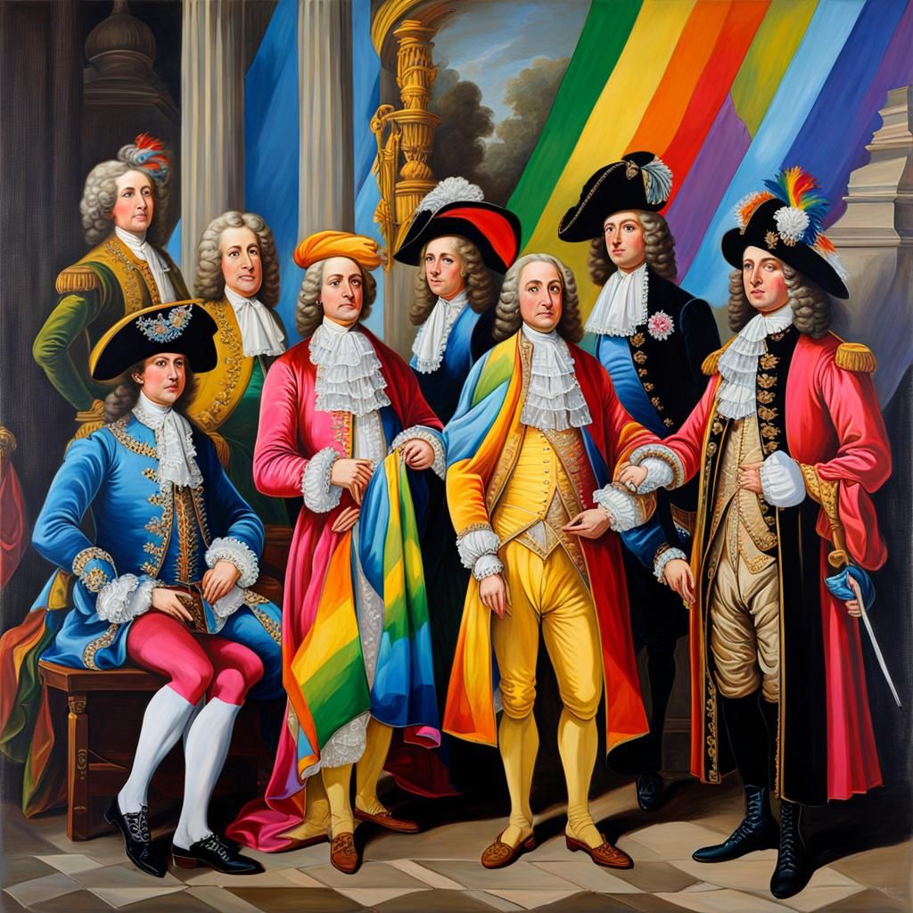 Rainbow Satin Attire: Graffiti Art Portrait