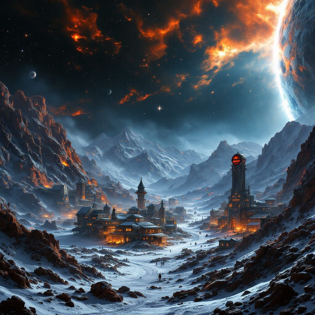 Colony Town on Tidally-Locked Planet