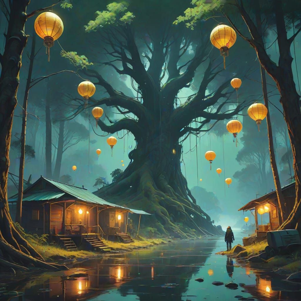 Midnight Countdown in an Ancient Forest