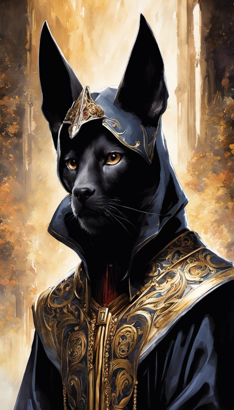 Medieval Warlock Brewing Potion in Watercolor Style