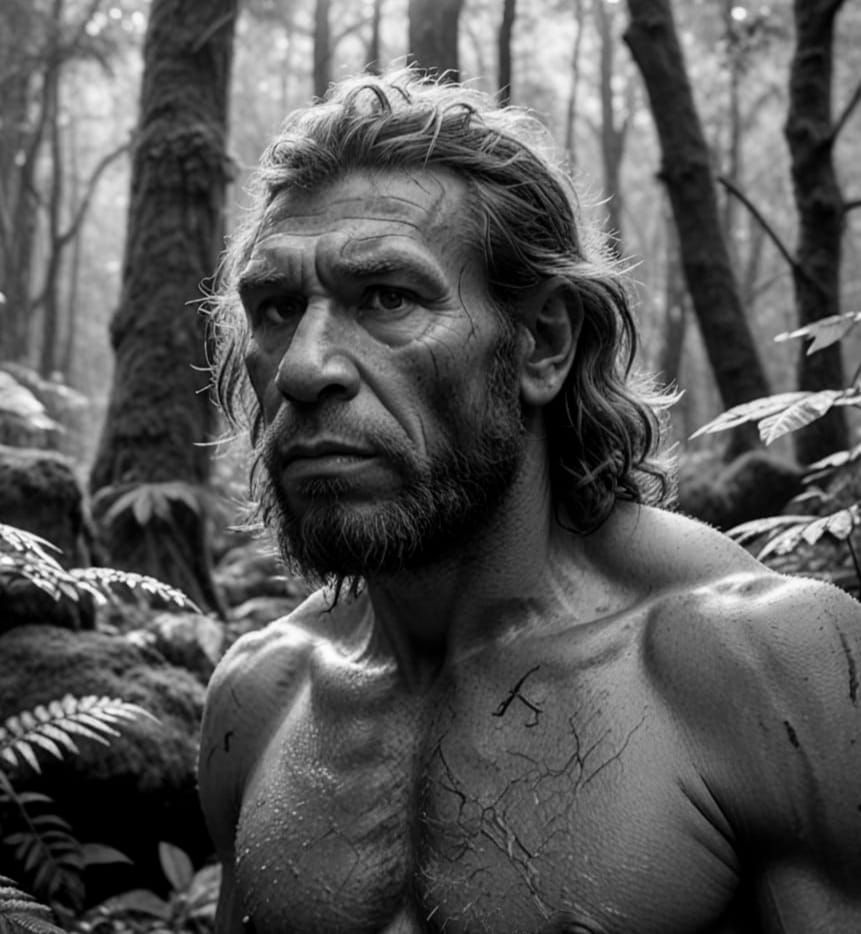 Ancient Primitive Man in Modern Setting