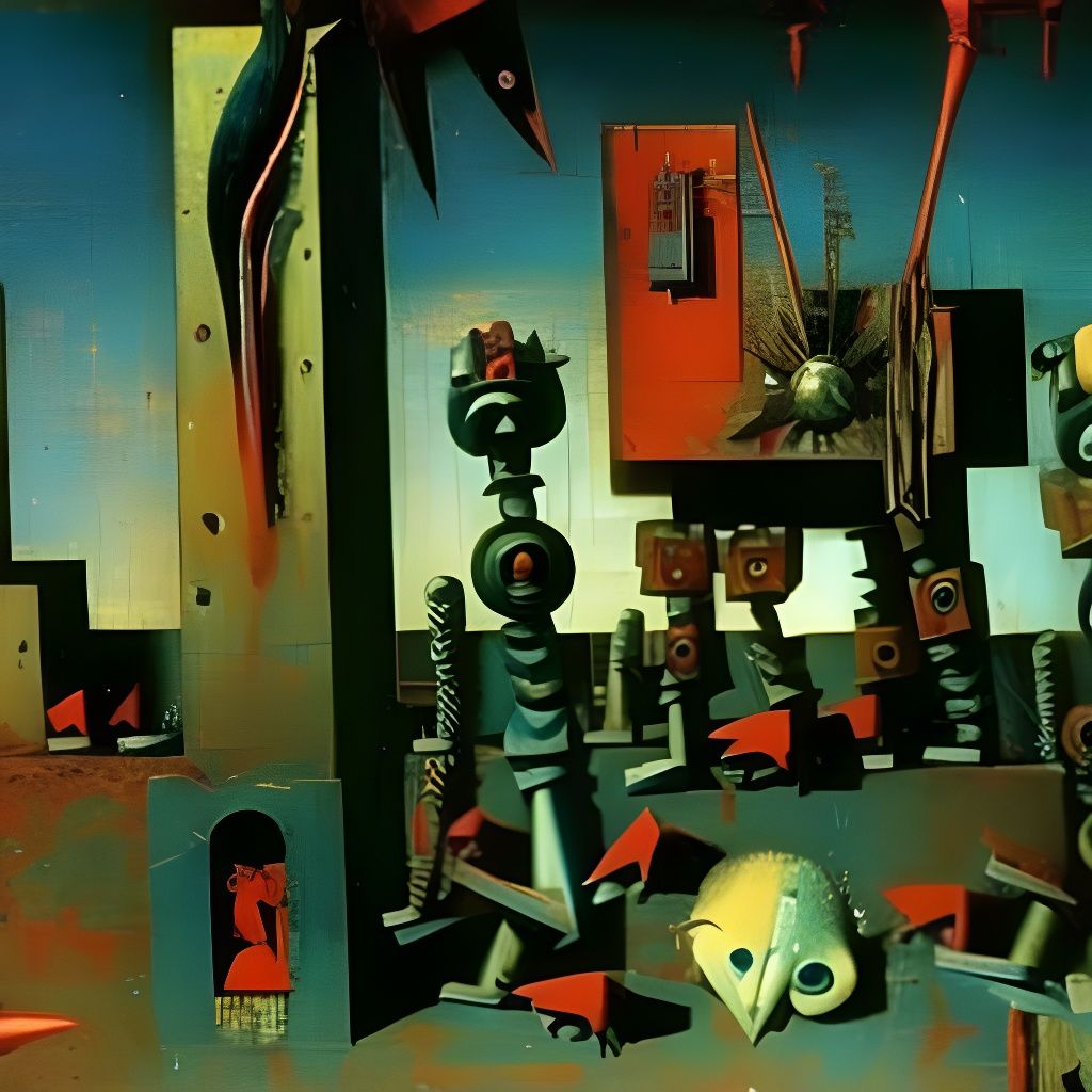 Robotic Rampage in Surrealist Style of Ernst