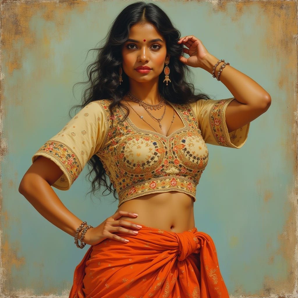 Confident Indian Woman in Traditional Dress