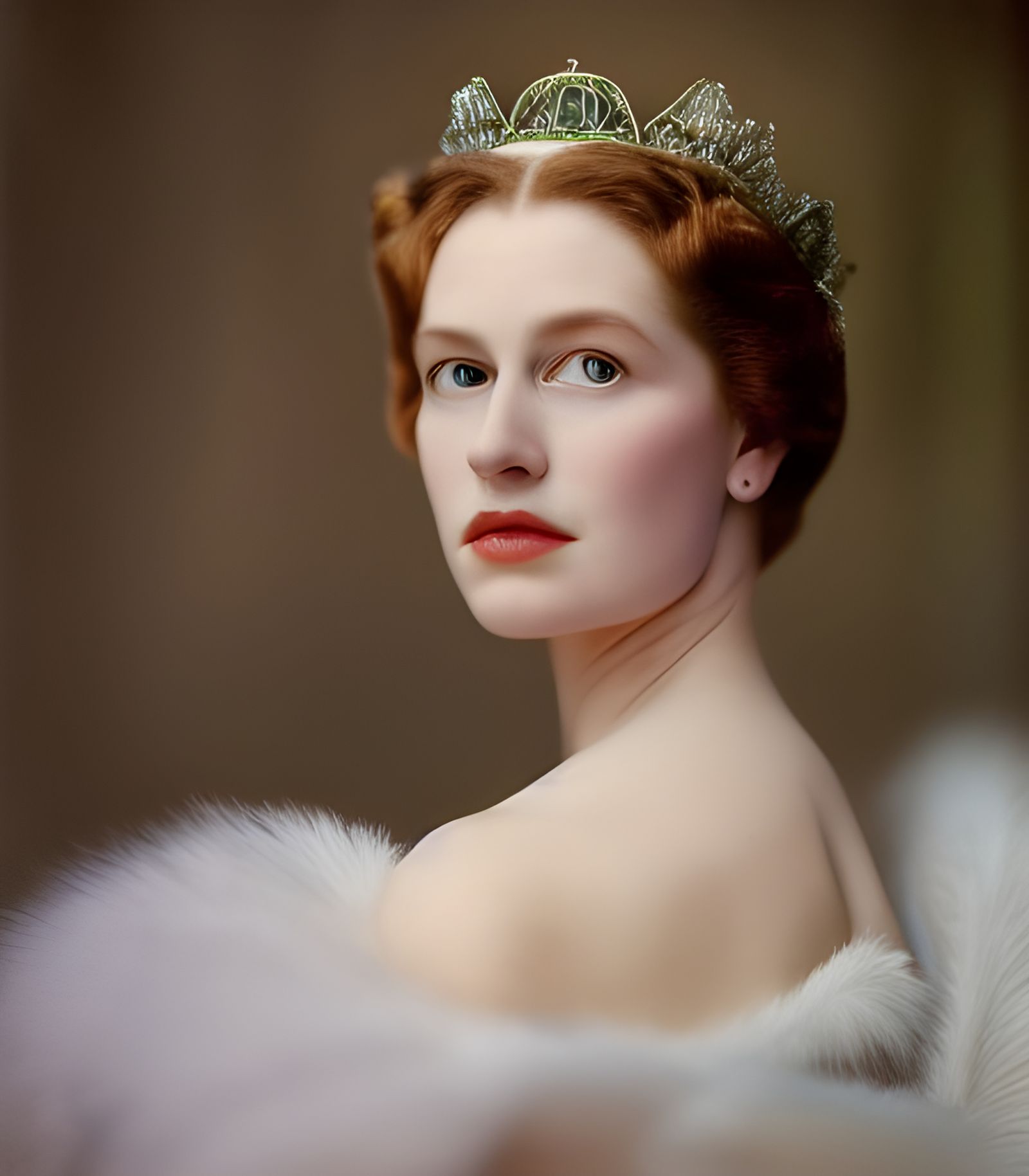 Queen Elizabeth Portrait in Renaissance Art Deco Style