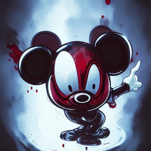 Evil Cyborg Mickey Mouse Portrait