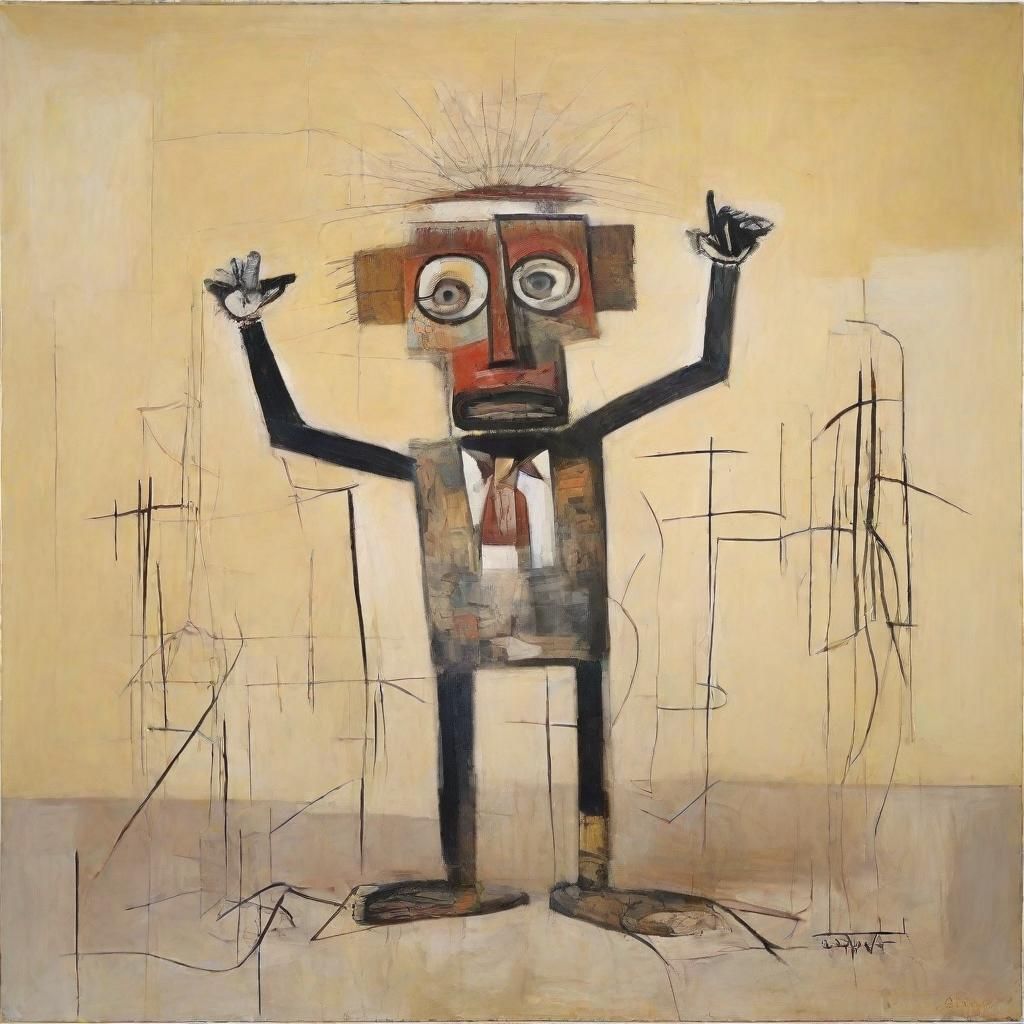 Abstract Scarecrow in Cubist Style