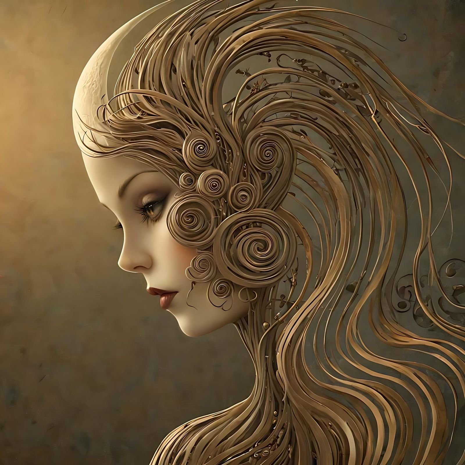 Eerie Woman by Twisted Tree in Dark Whimsy Style