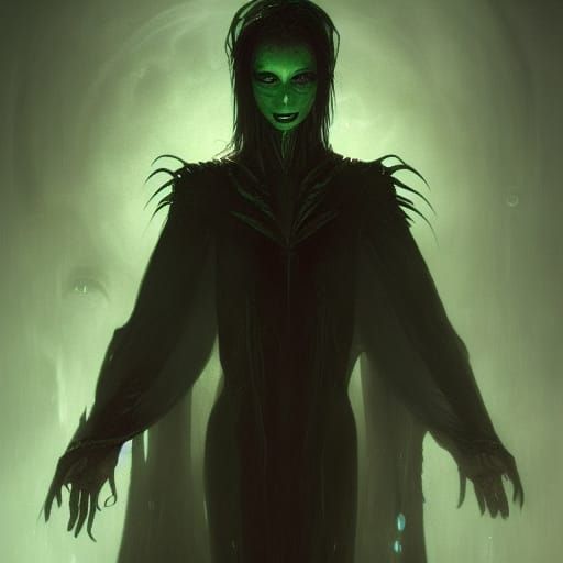 Androgynous Vampire in Lovecraftian Dark Fantasy