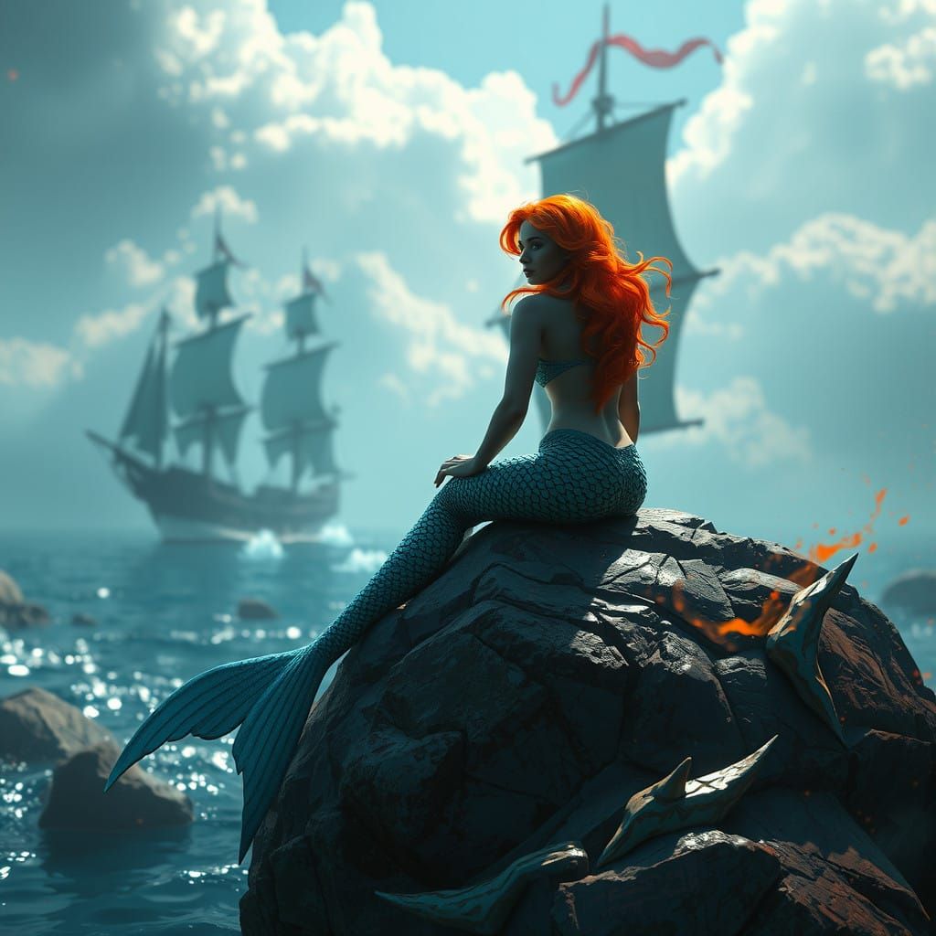 Mermaid Observes Luxury 8K Concept Art