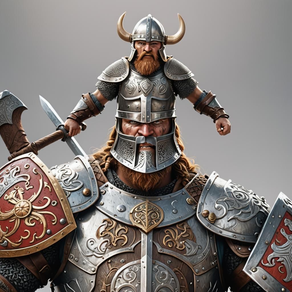 Pixar-Style Cartoon Viking Warrior Portrait