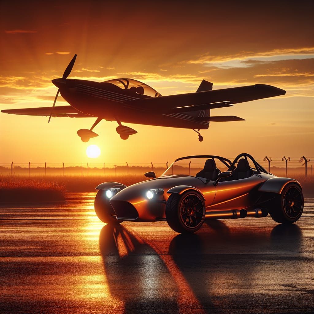 Aerodynamic Marvel Basks in Sunrise Glory