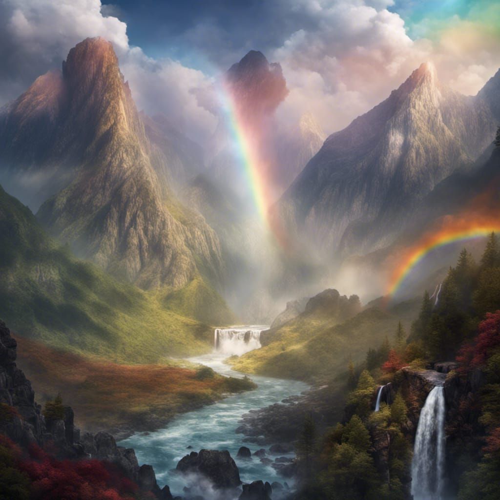 Rainbow Valley: A Fantastical Mountain Landscape