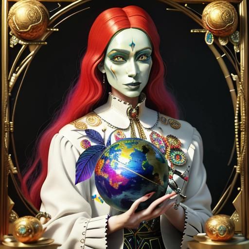 Vibrant and Glamorous Surrealist Scene in 3D CGI