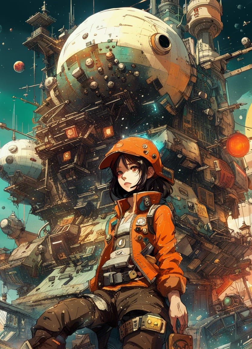 Anime Space Pirates in Post-Modernist Style
