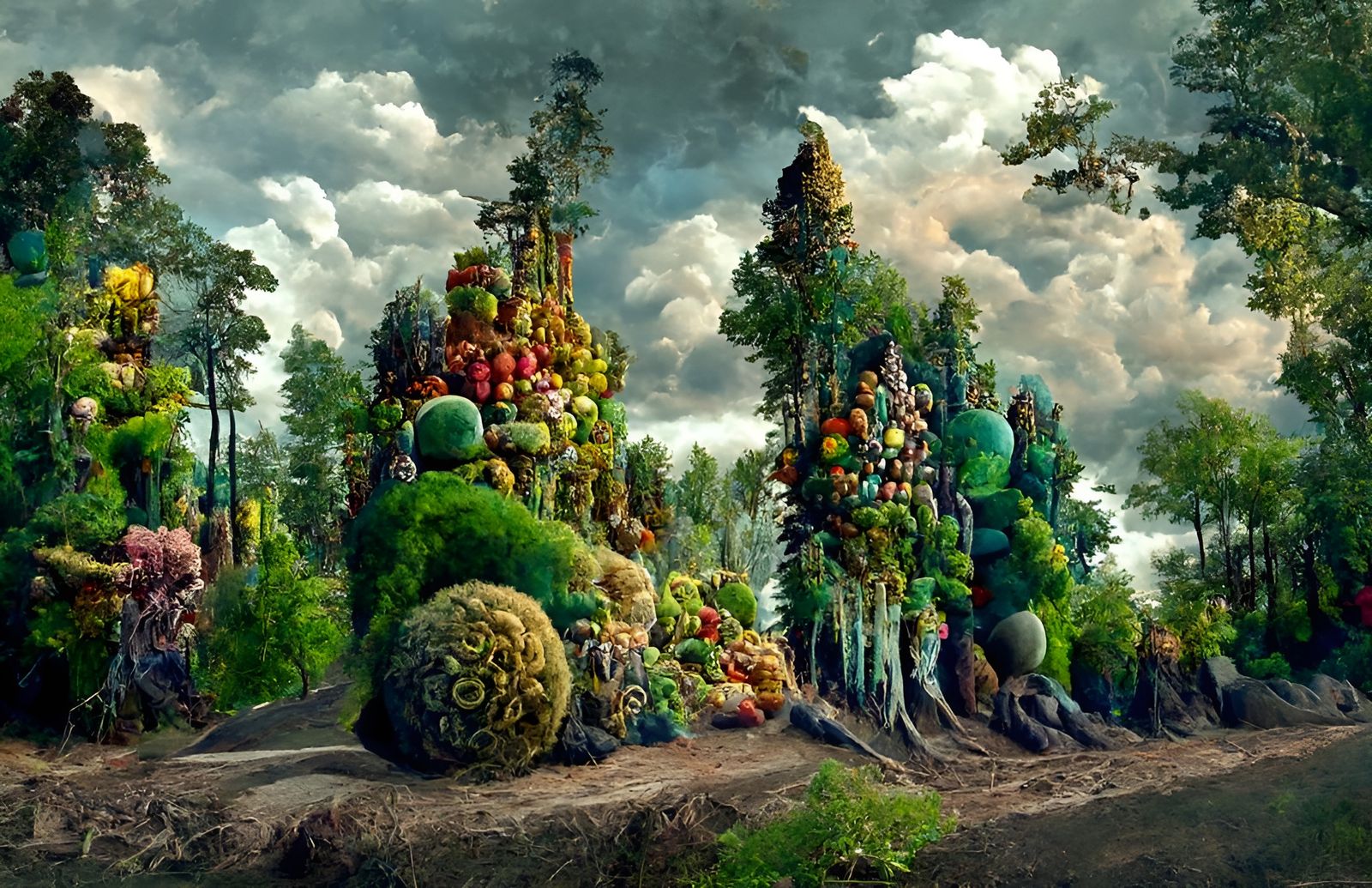 Surreal Liminal Landscape Render as Digital Painting