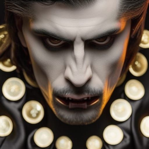 Realistic Portrait of a Hungry Vampire