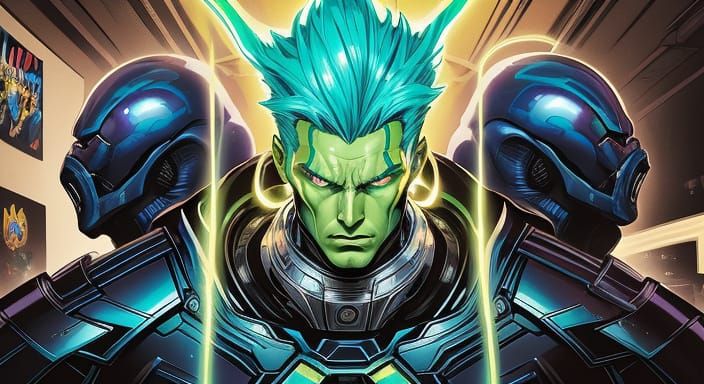 Alien Portrait in Comic Book Style