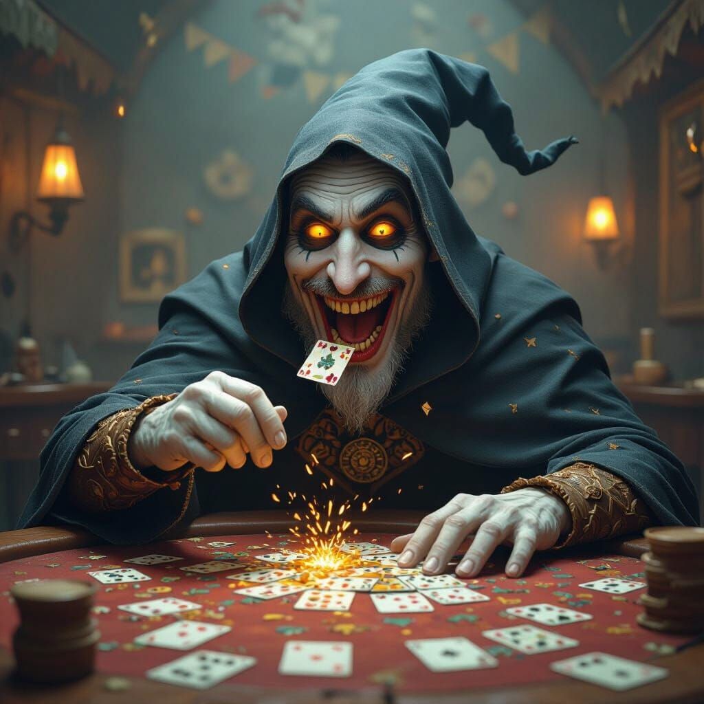 Playful Ghost Feasting on a Map, Fantasy Art