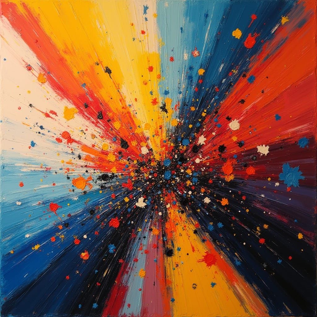 Abstract Expressionist Masterpiece in Vibrant Colors
