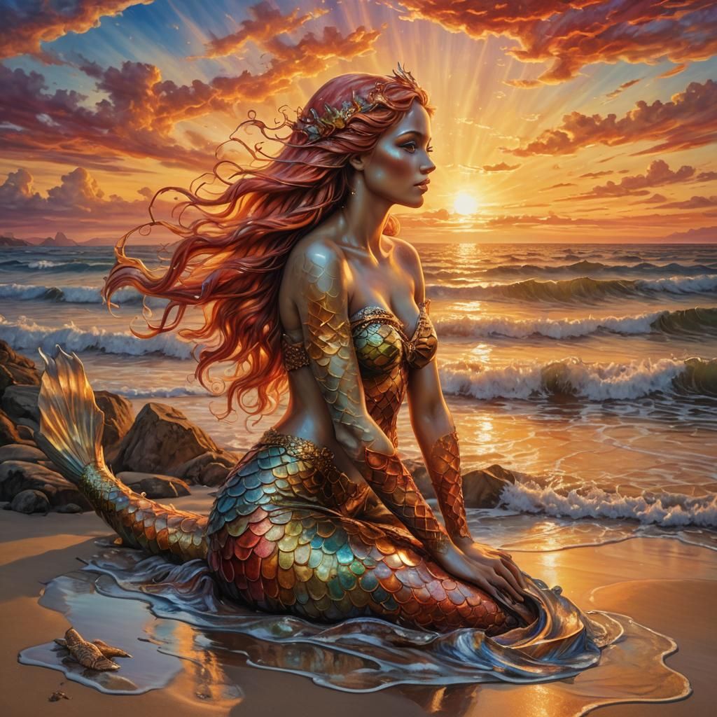 Mermaid at Sunset
