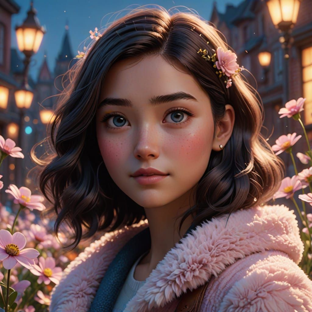 Dreamy Portrait in Disney Pixar Style
