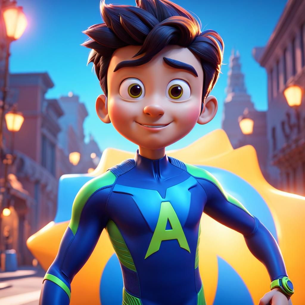 Speedo Boy in Pixar-style 3D Digital Art